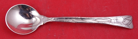 Sherbet Spoon pinched  w/ cricket & grass  5 1/2